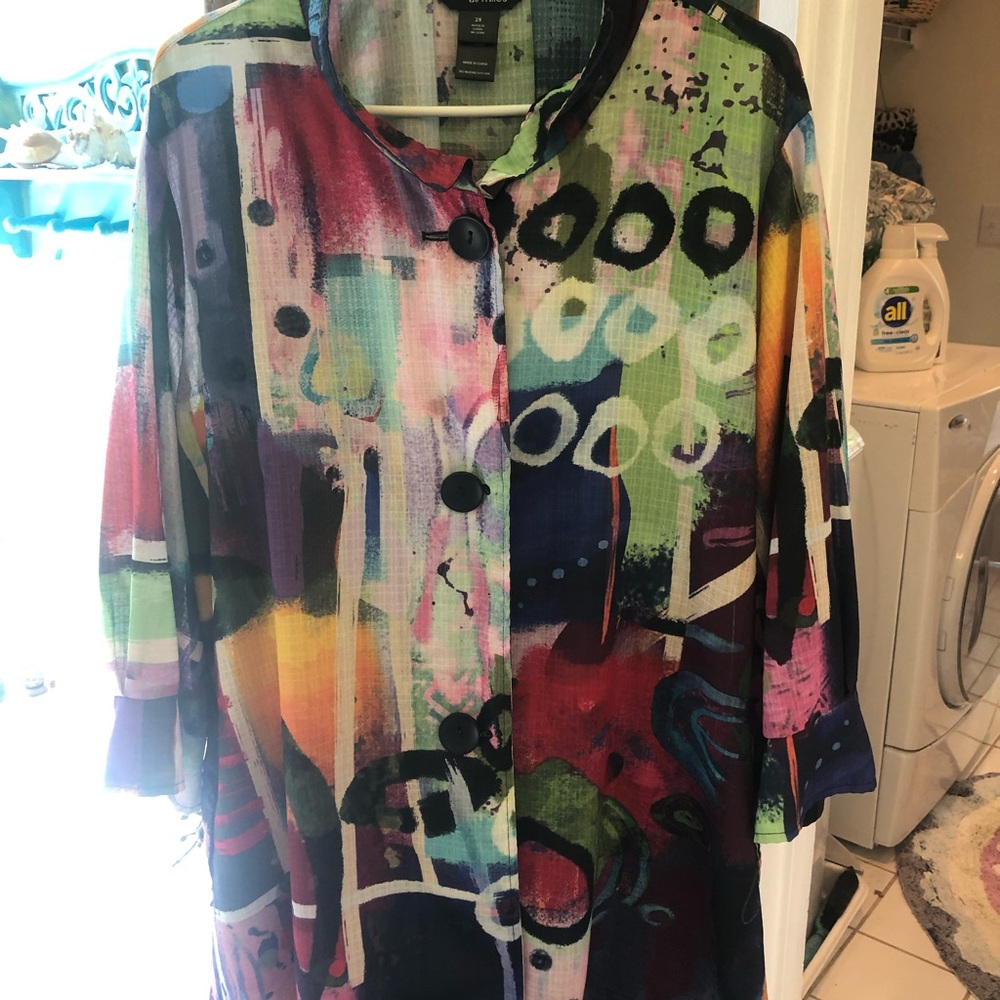 Ali Miles Multicolor Abstract Jacket